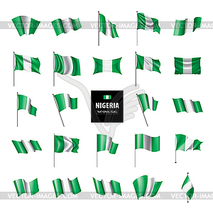 Nigeria flag, - vector clipart