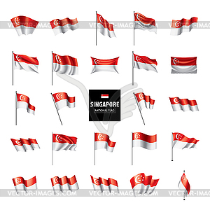 Singapore flag, - vector clipart