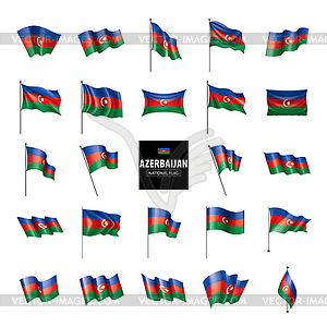 Azerbaijan flag, - vector clip art