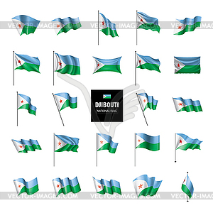 Djibouti flag, - vector image