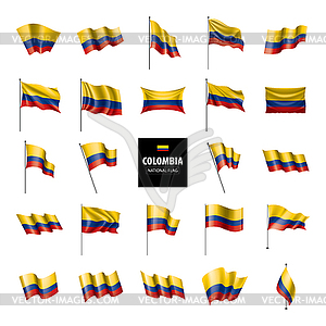 Colombia flag, - color vector clipart