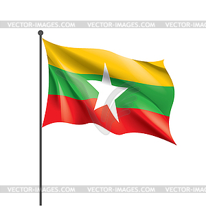 Myanmar flag, - vector clip art