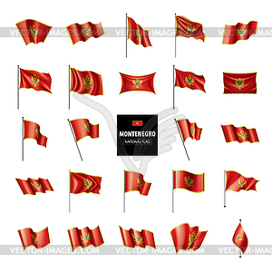 Montenegro flag, - color vector clipart