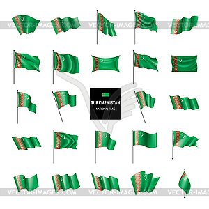 Turkmenistan flag, - vector clipart