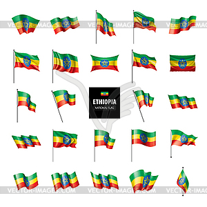Флаг Эфиопии, - векторное изображение EPS