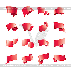 Waving red flag - vector clipart