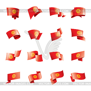 Kirghizia flag, - vector clipart