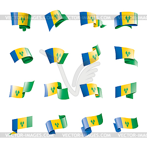 Saint Vincent and Grenadines flag, - vector clipart