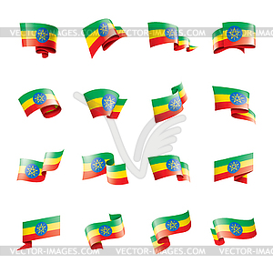 Ethiopia flag, - vector clipart