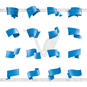 Waving blue flag - vector clipart