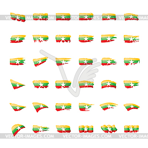 Myanmar flag,  - vector image