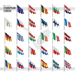 Flags of european union.  - vector image