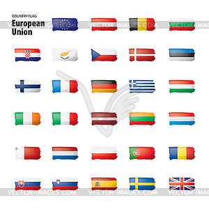 Flags of european union.  - vector image