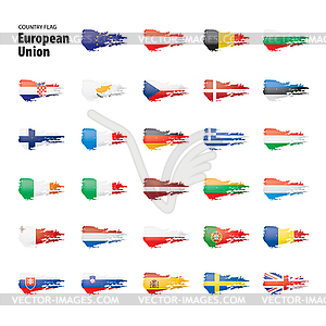 Flags of european union.  - vector clipart / vector image