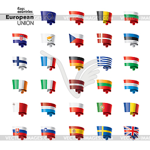 Flags of european union.  - vector image