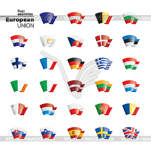 Flags of european union.  - vector image