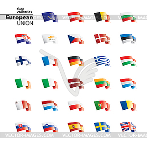 Flags of european union.  - vector image