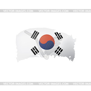 Южнокорейский флаг, - иллюстрация в векторном формате