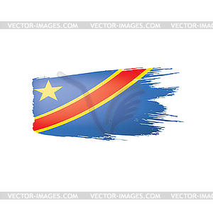 Democratic Republic of Congo flag,  - vector clip art