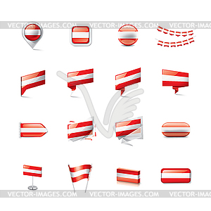 Austria flag, - vector clipart