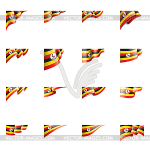 Uganda flag, - color vector clipart