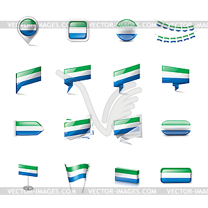 Sierra Leone flag, - stock vector clipart