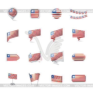 Liberia flag, - royalty-free vector clipart