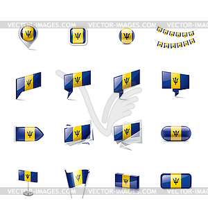 Barbados flag,  - vector image