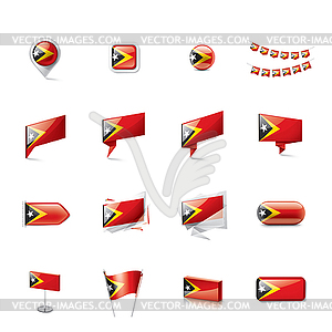 East timor flag, - vector clipart