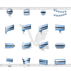 Botswana flag, - vector clipart