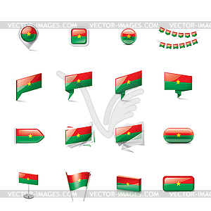 Флаг Буркина-Фасо, - векторный клипарт / векторное изображение