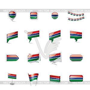 Gambia flag, - vector clipart