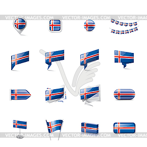 Iceland flag, - vector clipart