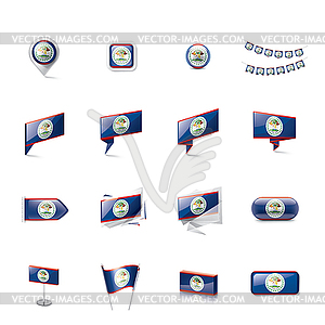 Belize flag, - royalty-free vector clipart