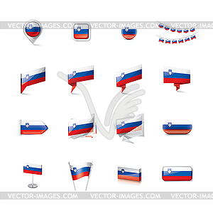 Slovenia flag, - vector clipart