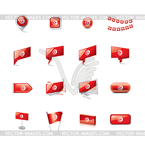 Tunisia flag, - vector clipart