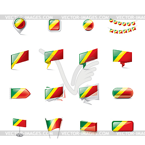 Congo flag, - stock vector clipart