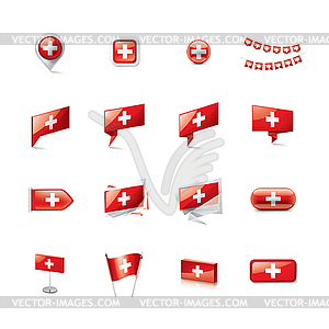 Switzerland flag, - vector image