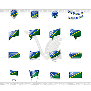Solomon Islands flag, - vector clip art