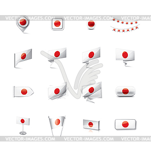 Japan flag, - vector image