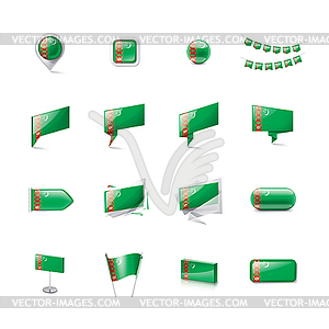 Turkmenistan flag, - vector clipart