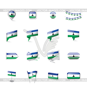 Lesotho flag, - vector image