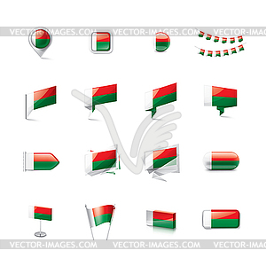 Madagascar flag, - color vector clipart