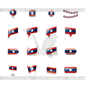 Laos flag, - vector clip art