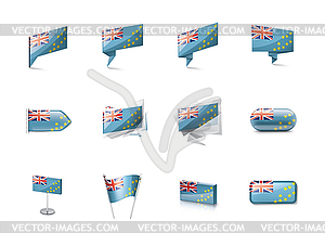 Tuvalu flag, - vector clipart