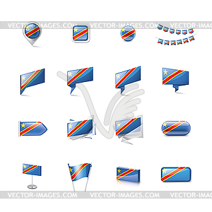 Democratic Republic of Congo flag, - vector image