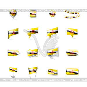 Brunei flag, - vector clipart