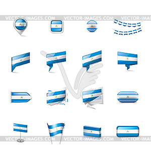 Nicaragua flag, - vector image