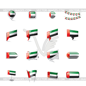 United Arab Emirates flag, - vector clipart