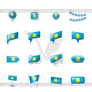 Palau flag, - vector clip art